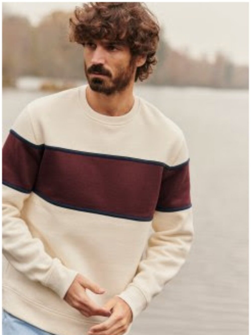 Octobre Cowdrey Sweatshirt in Ecru/Bordeaux